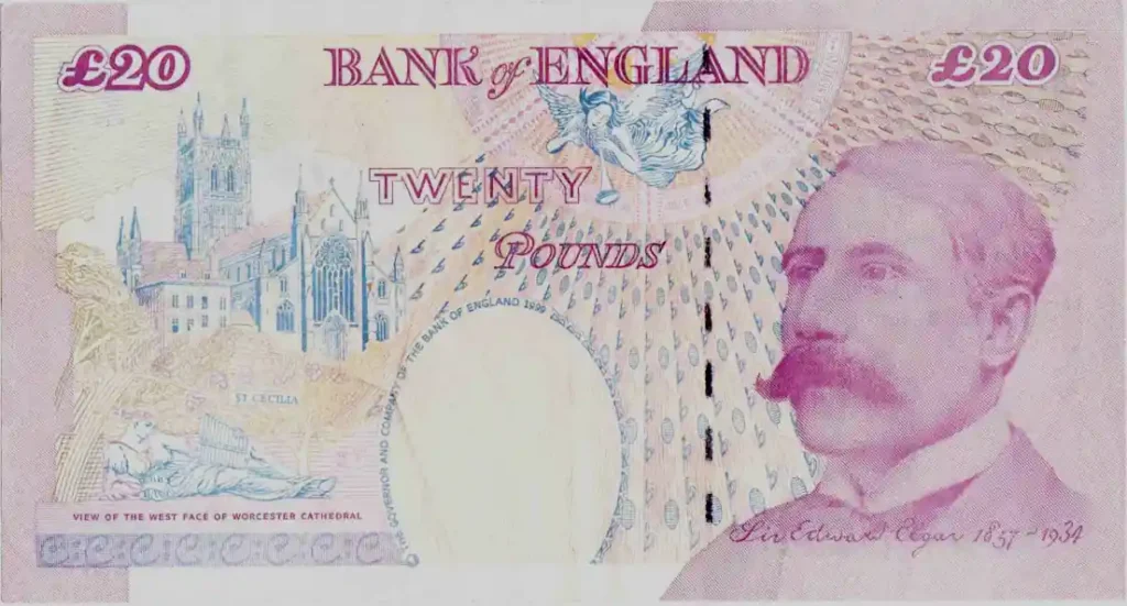 Sir Edward Elgar Twenty Pound Note rear