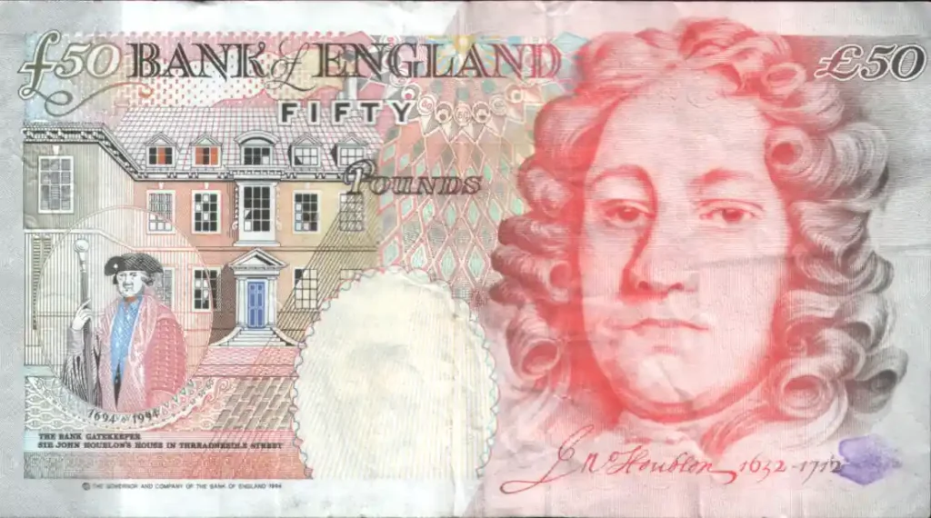 John Houblon Fifty Pound Note Rear